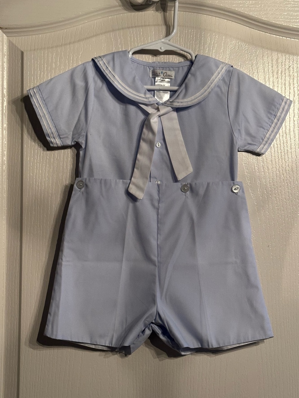 Petite Ami Classic Sailor-Style Light Blue Boys' One-Piece Romper